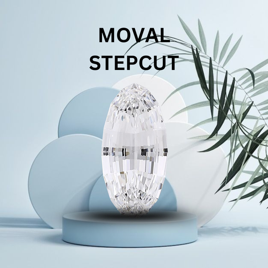 Moval Step Cut Lab Grown Diamond | Fancy Moval Step Cut CVD Diamond – Pooja Diamond