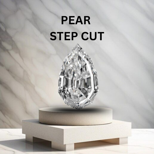 Pear Step Cut Lab Grown Diamond | Elegant Pear Shape CVD Step Cut Diamond – Pooja Diamond