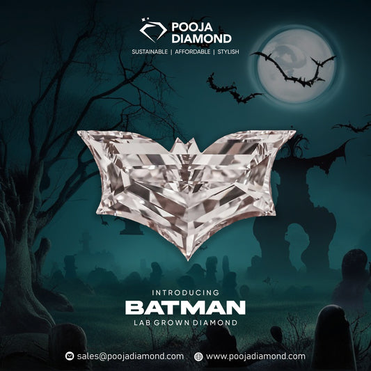 Lab Grown Batman Shape Diamond | Unique Fancy Cut CVD Diamond | Pooja Diamond