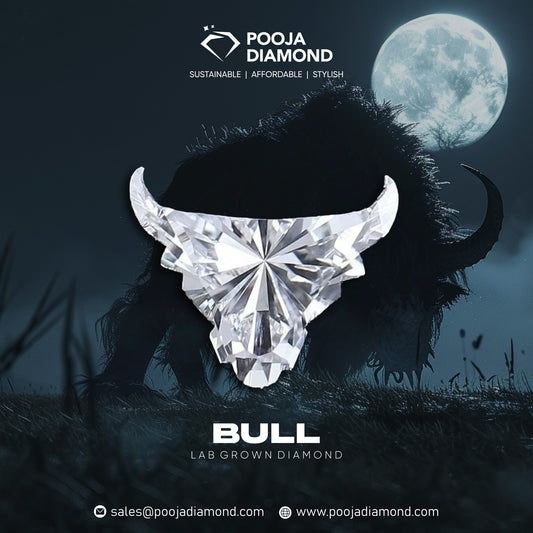 Lab Grown Bull Shape Diamond | Powerful Fancy Cut CVD Diamond | Pooja Diamond