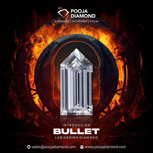 Lab Grown Bullet Shape Diamond | Precision Fancy Cut CVD Diamond | Pooja Diamond