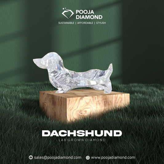 Lab Grown Dachshund Shape Diamond | Fancy Animal Cut CVD Diamond | Pooja Diamond
