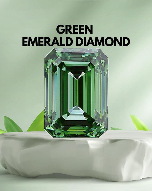 Emerald Cut Lab Grown Fnacy Green Color Diamond: VVS/VS, IGI Certified