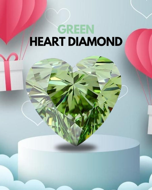 Heart Green Colour VVS/Vs Lab Grown Diamond, IGI Certified Eco Friendly Loose Diamond, CVD Diamond Engagement Ring For Customized Gift