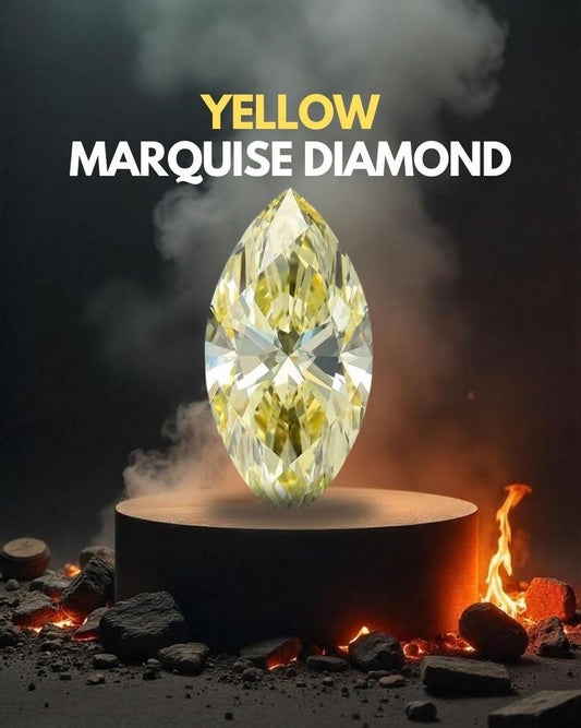 Marquise Cut Lab Grown Yellow Diamond: VVS/VS, IGI Certified
