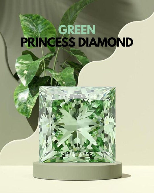 Princess Green Colour VVS/Vs Lab Grown Diamond, IGI Certified Eco Friendly Loose Diamond, CVD Diamond Engagement Ring For Customized Gift