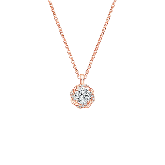 1 To 3 CT Oceana Round Cut Lab Grown Diamond Pendant in 10K/14K/18K Gold | Pooja Diamond | IGI Certified Lab Diamond