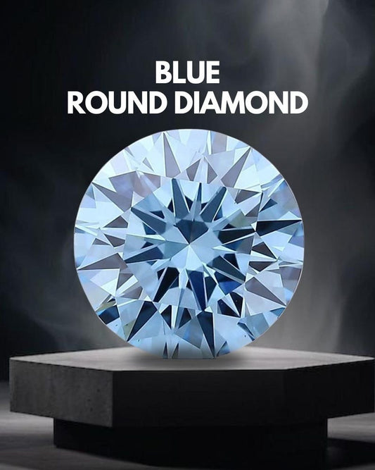 1 To 5 Ct Blue Round Shape Lab Grown Diamond | Certified Fancy Blue CVD Diamond – Pooja Diamond
