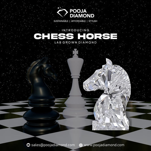 Chess Horse Shape Lab Grown Diamond | Fancy Knight Cut Loose Diamond | CVD Diamond by Pooja Diamond