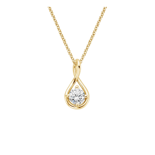 1 To 3 CT Elegant Twist Round Cut Lab Grown Diamond Pendant in 10k/14k/18k Gold | Pooja Diamond | IGI Certified Lab Diamond