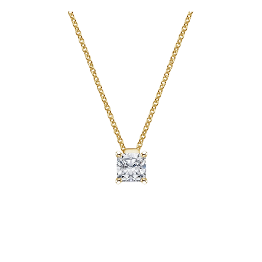 1 To 3 CT Floating Solitaire Cushion Cut Lab Grown Diamond Pendant in 10K/14K/18K Gold | Pooja Diamond | IGI Certified Lab Diamond