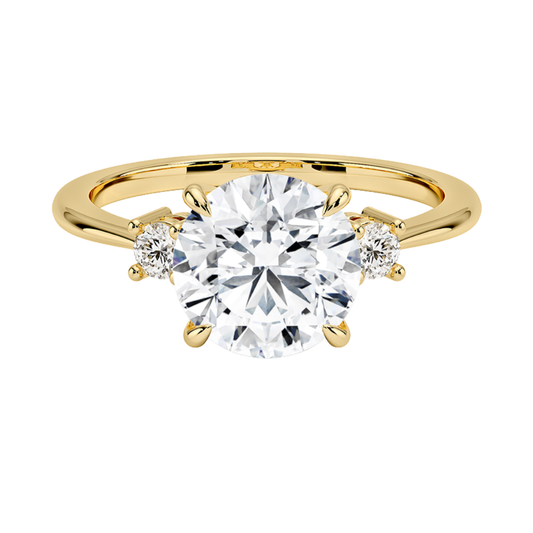 1 TO 5 CT Petite Selene Round Cut Three Stone Lab-Grown Diamond Ring in 10K/14K/18K Gold | Pooja Diamond | IGI Certified Lab Diamond