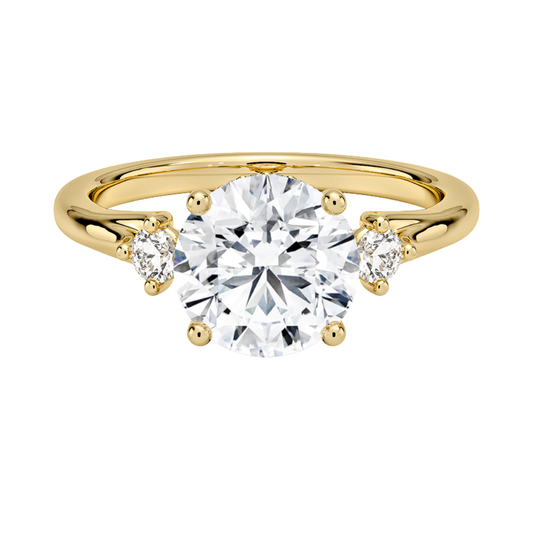 1 TO 5 CT Floating Three Stone Round Cut Lab Grown Diamond Engagement Ring in 10K/14K/18K Gold | Pooja Diamond | IGI Certified Lab Diamond
