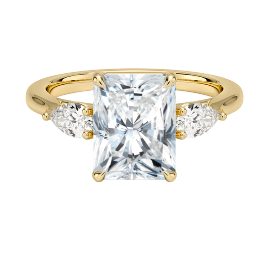 1 To 5 Ct Opera Perfect Fit Radiant Three Stone Lab-Grown Diamond Ring in 10K/14K/18K Gold | Pooja Diamond | IGI Certifed Lab Diamond