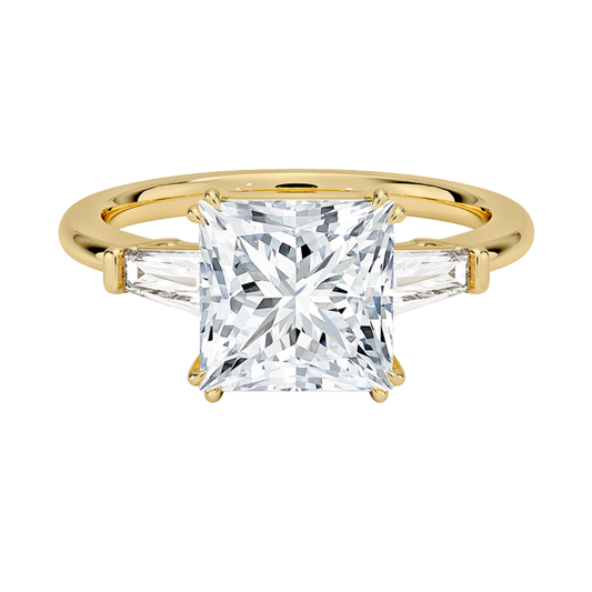 1 To 5 CT Symphony Double Prong Three Stone Princess Cut Lab-Grown Diamond Ring in 10K/14K/18K Gold | Pooja Diamond | IGI Certified Lab Diamond