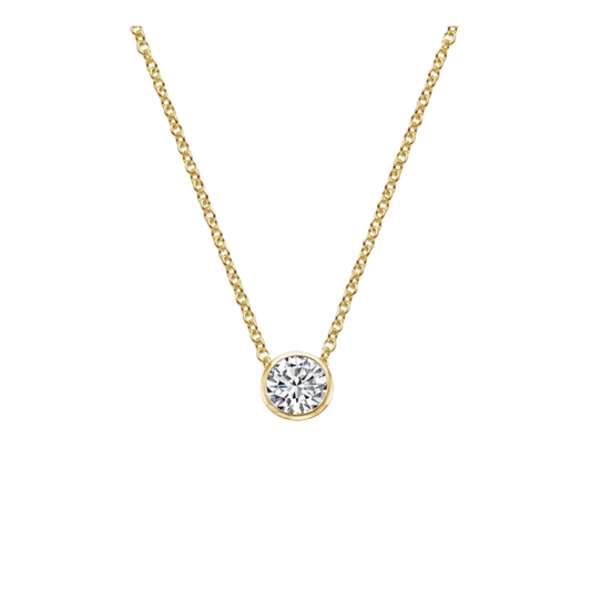 1 TO 3 CT Classic Bezel-Set Round Cut Lab Grown Diamond Pendant in 10K/14K/18K Gold | Pooja Diamond | IGI Certified Lab Diamond