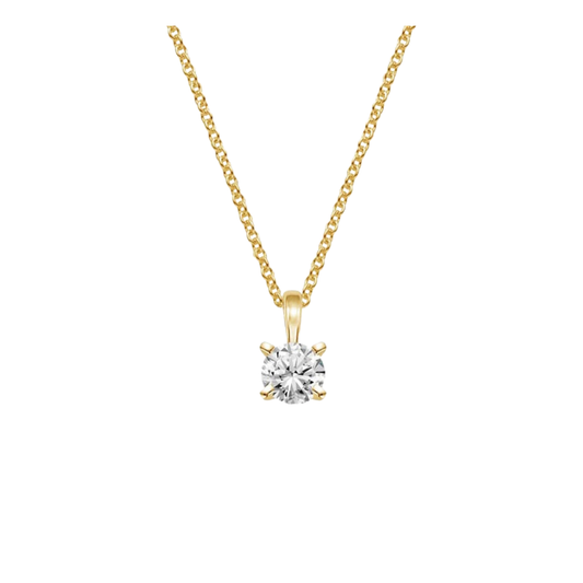 1 TO 3 CT Single Bail Four-Prong Round Cut Lab Grown Diamond Pendant in 10K/14K/18K Gold | Pooja Diamond | IGI Certified Lab Diamond