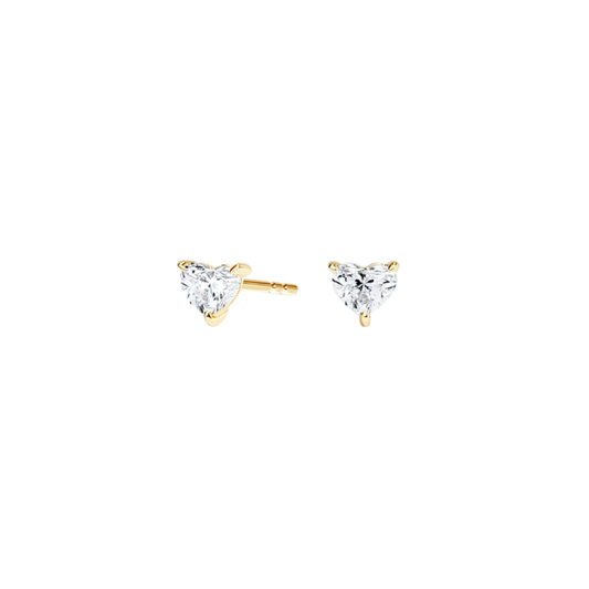 1 To 3 CT Classic Heart Lab Grown Diamond Stud Earrings in 10K/14K/18K Gold | Pooja Diamond | IGI Certified Lab Diamond