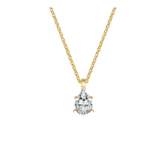 1 TO 3 CT Single Bail Four-Prong Pear Cut Lab Grown Diamond Pendant in 10K/14K/18K Gold | Pooja Diamond | IGI Certified Lab Diamond