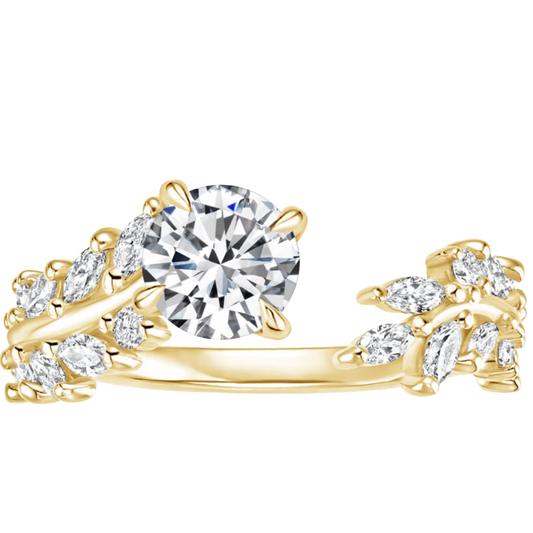 1 To 5 CT Sweeping Ivy Round Cut Lab Grown Diamond Ring in 10K/14K/18K Gold | Pooja Diamond | IGI Certified Lab Diamond