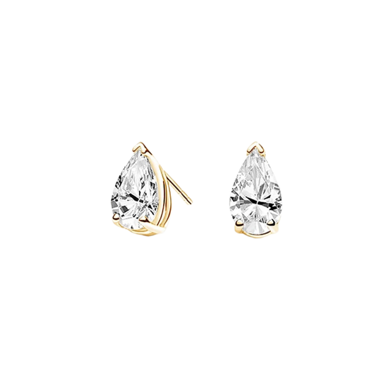 1 To 3 CT Three-Prong Martini Pear Lab Grown Diamond Stud Earrings in 10K/14K/18K Gold | Pooja Diamond | IGI Certified Lab Diamond