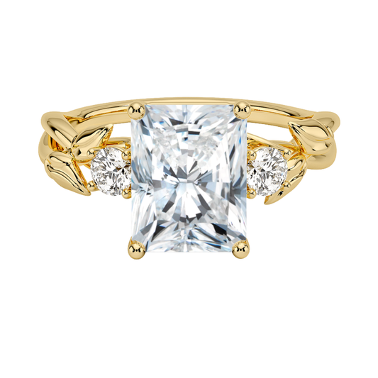 1 To 5 CT Budding Willow Three Stone Radiant Cut Lab Grown Diamond Ring in 10K/14K/18K Gold | Pooja Diamond | IGI Certified Lab Diamond