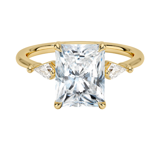 1 To 5 CT Cometa Radiant Cut Lab Grown Diamond Three Stone Engagement Ring in 10K/14K/18K Gold | Pooja Diamond | IGI Certified Lab Diamond