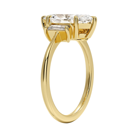1 TO 5 Ct Vertical Baguette Three Stone Marquise Cut Lab-Grown Diamond Ring in 10K/14K/18K Gold | Pooja Diamond | IGI Certified Lab Diamond (Copy)
