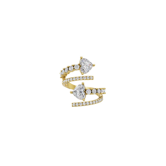 Heart & Round Lab Grown Diamond Wrap Ring