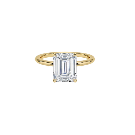 2 To 5 CT Emerald Cut Lab Grown Diamond Solitaire Ring in Gold | Classic Ethical Engagement Ring – Pooja Diamond