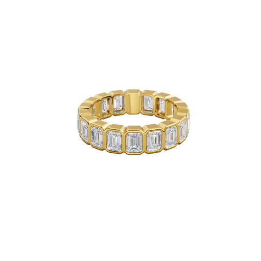 Emerald Cut Lab Grown Diamond Eternity Wedding Band