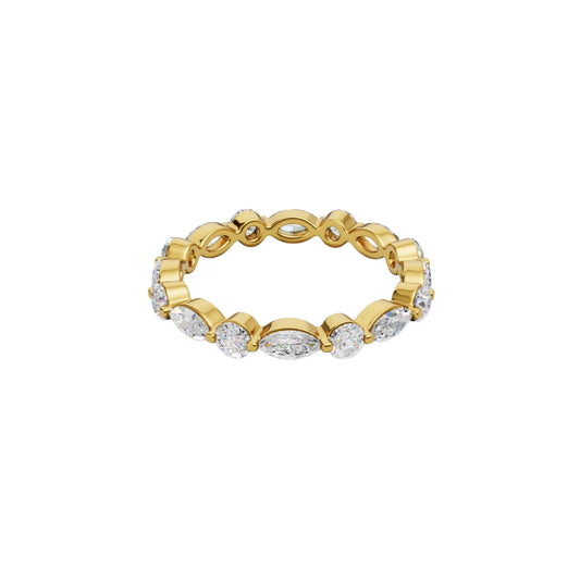 Marquise & Round Lab Grown Diamond Wedding Band/Ring