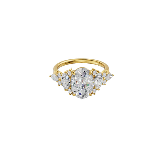 Lab Created Oval Diamond Engagement Ring