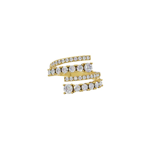 Multi-Row Wrap Round Cut Lab Grown Diamond Ring