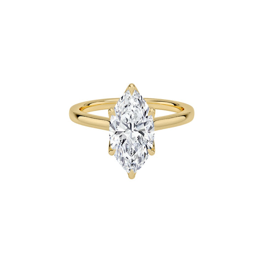 2 To 5 CT Marquise Shape Lab Grown Diamond Solitaire Ring in Gold | Ethical Engagement Ring – Pooja Diamond