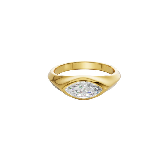 Lab Created Marquise Diamond Bezel Ring