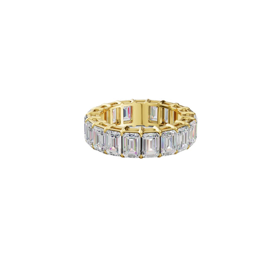 Emerald Cut Lab Grown Diamond Eternity Wedding Band