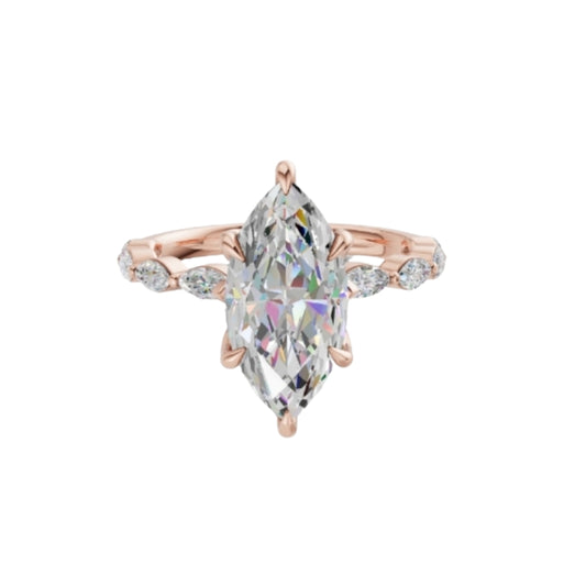 Lab Grown Marquise Cut Diamond Engagement Ring