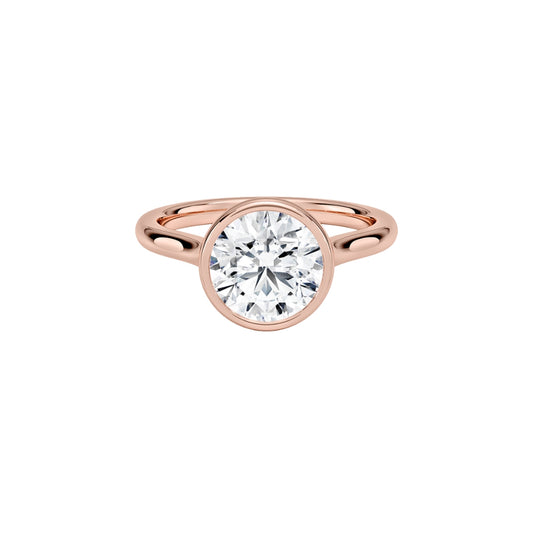 1 To 5 CT Round Cut Lab Grown Diamond Bezel Set Solitaire Ring in Gold | Classic Engagement Ring – Pooja Diamond