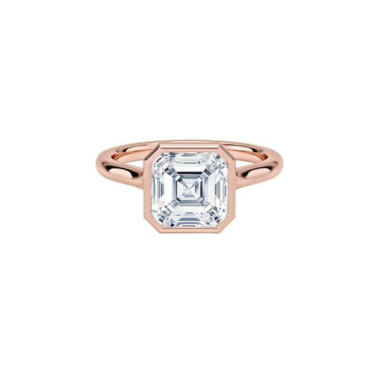 Lab Grown Asscher Cut Diamond Ring in Gold | Elegant Modern Design