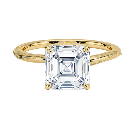 1 TO 5 CT Lab Grown Asscher Cut Diamond Ring in 10K/14K/18K Gold | Pooja Diamonds |IGI Certified Lab Diamond