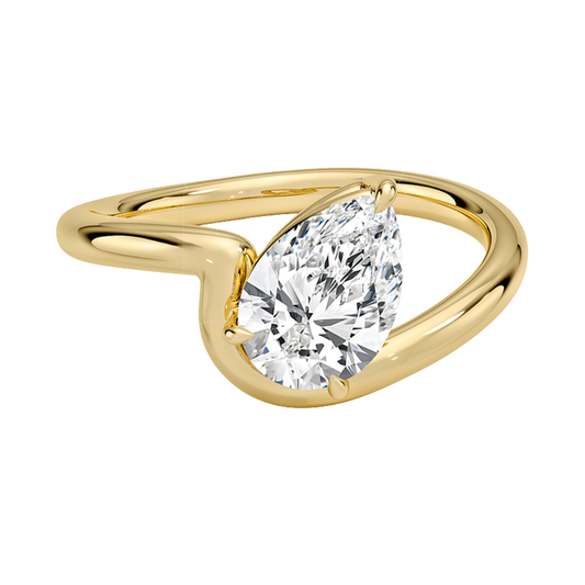 1 TO 5 CT Lab Grown Pear Cut Diamond Aire Solitaire Ring in 10K/14K/18K Gold | Pooja Diamonds|IGI Certified Lab Diamond