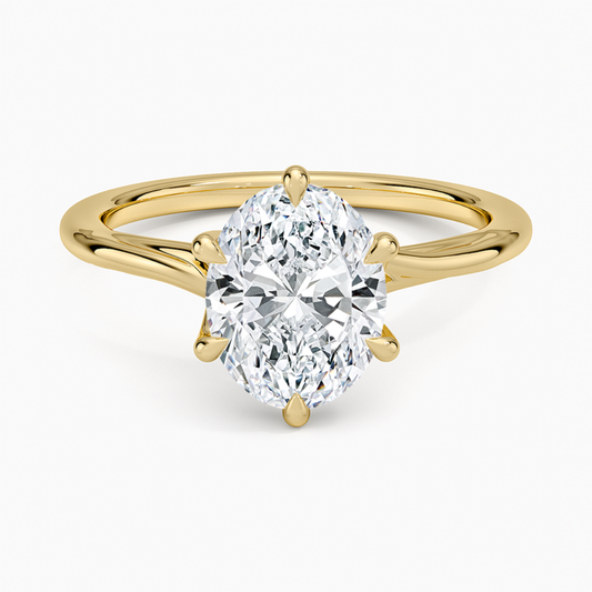 1 TO 5 CT Elegant Oval Cut Lab Grown Diamond Delilah Twist Solitaire Ring in 10K/14K/18K Gold | Pooja Daimond | IGI Certified Lab Diamond