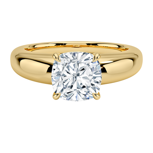 1 TO 5 CT Lab Grown Cushion Cut Diamond Solitaire Ring in Yellow Gold | Pooja Diamonds|IGI Certified Lab Diamond