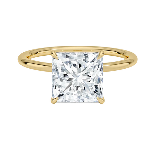 1 TO 5 CT Modern Princess Cut Lab Grown Diamond Entwined Solitaire Ring in 10K/14K/18K Gold | Pooja Diamond | IGI Certified Lab Diamond