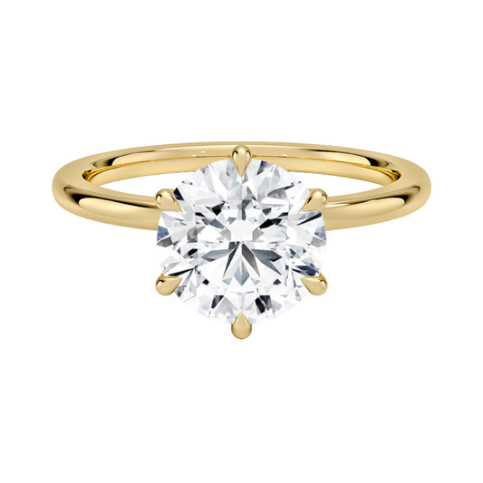 1 TO 5 CT Elegant Lab Grown Round Cut Petal Six Prong Diamond Ring with Hidden Halo in 10K/14K/18K Gold | Pooja Diamond | IGI Certified Lab Diamond