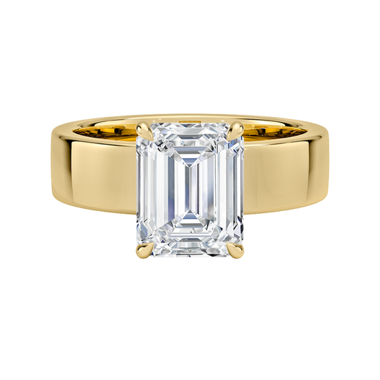 1 TO 5 CT Emerald Cut Lab Grown Alden Diamond Solitaire Ring in 10K/14K/18K Gold |Pooja Daimond |IGI Certified Lab Diamond