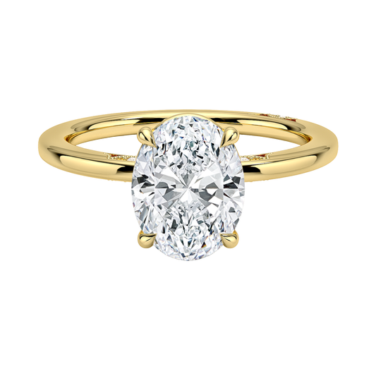 1 To 5 Ct Simply Tacori Delicate Drape Lab Grown Oval Cut Diamond Ring in 10K/14K/18K Gold | Pooja Diamond | IGI Certified Lab Diamond