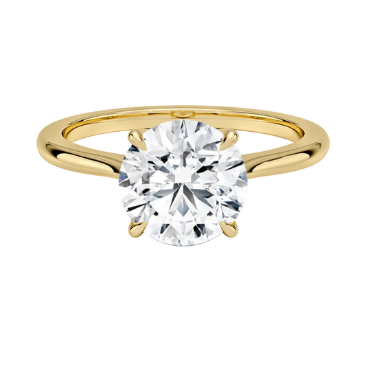 1 TO 5 CT Classic Round Cut Lab Grown Diamond Elle Solitaire Ring in 10K/14K/18K Gold | Pooja Diamond | IGI Certified Lab Diamond