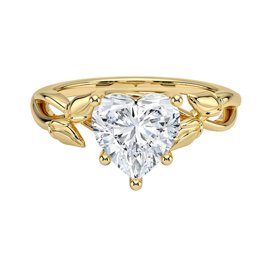 1 TO 5 CT Lab Grown Heart Cut Diamond Ring in 10K/14K/18K Gold | Twisted Split Shank Solitaire | IGI Certified Lab Diamond